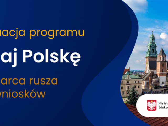 banner z tekstem kontunuacja programu poznaj polskę - od 1 marca rusza nabór wniosków