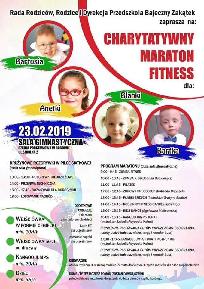 plakat charytatywny maraton fitness
