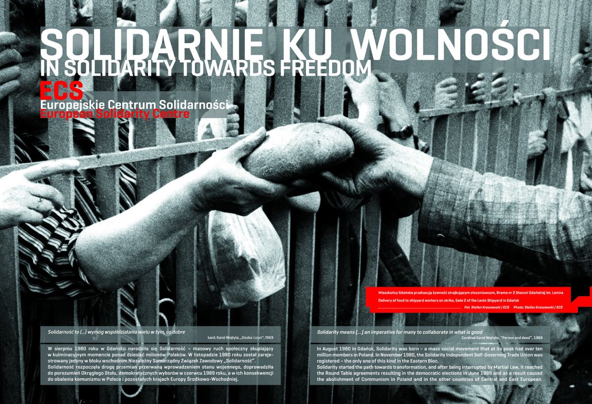 plakat wystawa archiwalnych fotografii Europejskiego Centrum Solidarności w Gdańsku
