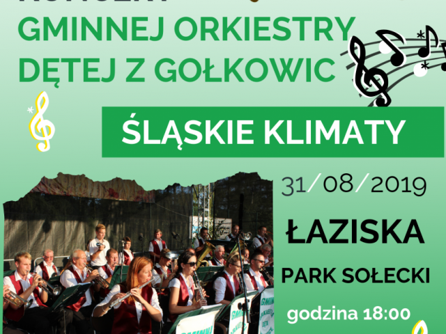 plakat koncert gminnej orkiestry dętej z Gołkowic