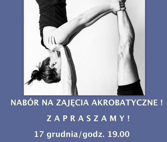 plakat nabór na zajęcia akrobatyczne