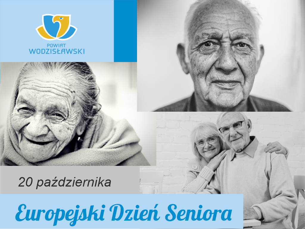 senior banerek na zdjęciu starsza kobieta i starszy mężczyzna oraz tekst