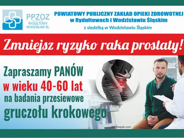 Baner promujący akcję badań profilaktycznych prostaty w PPZOZ