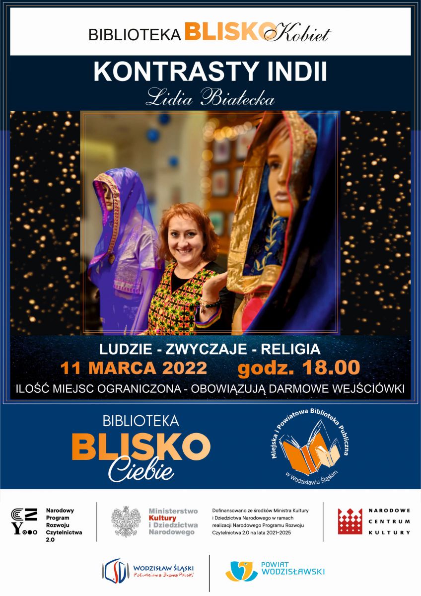 plakat - spotkanie z lidią Białecką w MiPBP w Wodzisławiu Śląskim