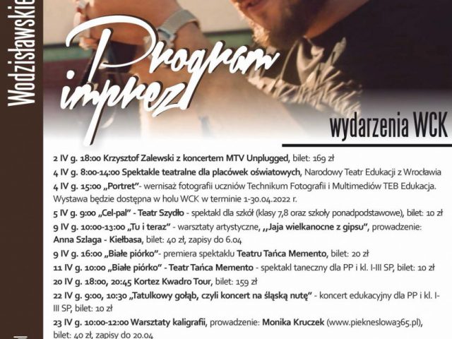 plakat - Program imprez Wodzisławskiego Centrum Kultury