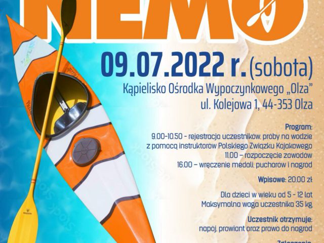 PLAKAT - NEMO zawody kajakowe 9 07 2022