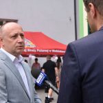 Dyrektor Szpitala Krzysztof Kowalik udziela wywiadu Telewizji TVP 3 Katowice.