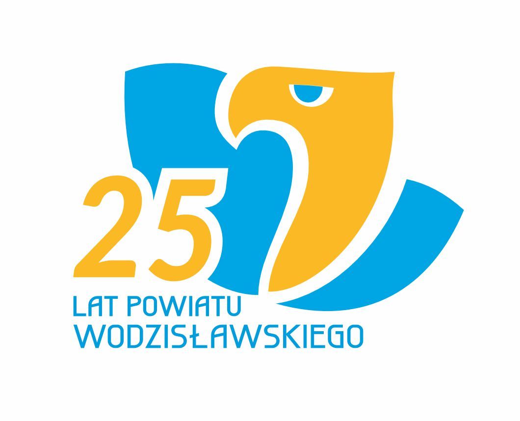 logo powiatu wodzisławskiego z okazji 25 lat powiatu