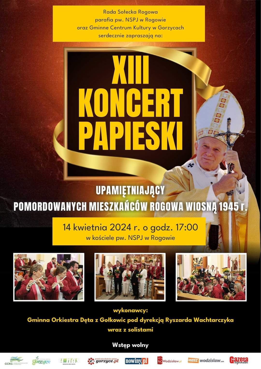 XIII Koncert Papieski upamiętniający pomordowanych mieszkańców Rogowa wiosną 1945 r.