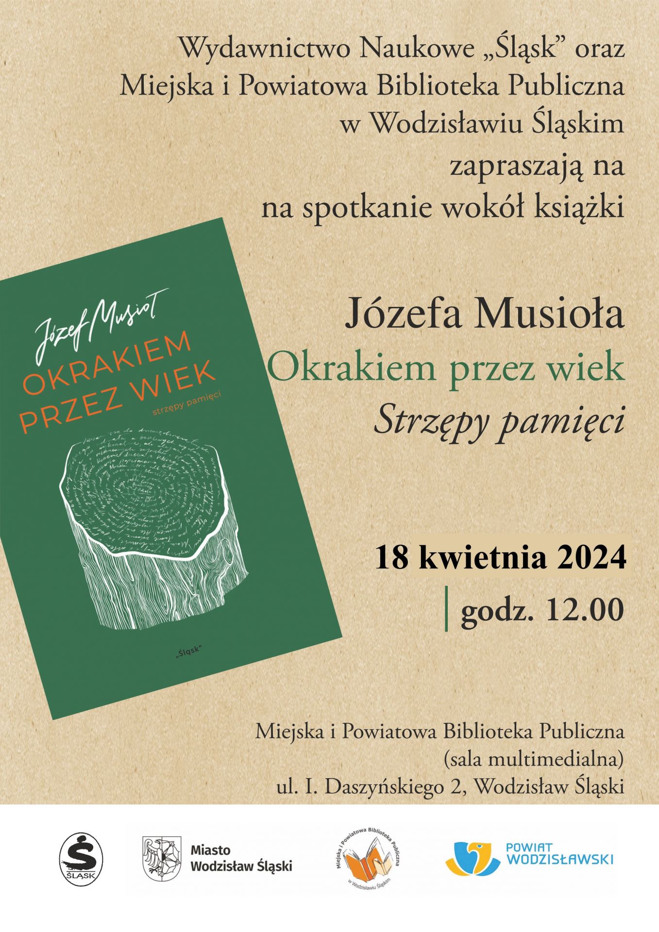 Spotkanie autorskie Józefa Musioła - plakat