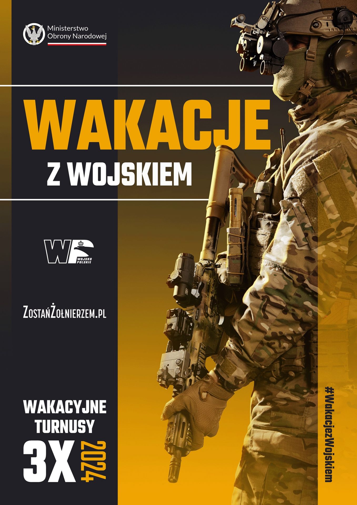 Plakat promujący akcję wakacje z wojskiem